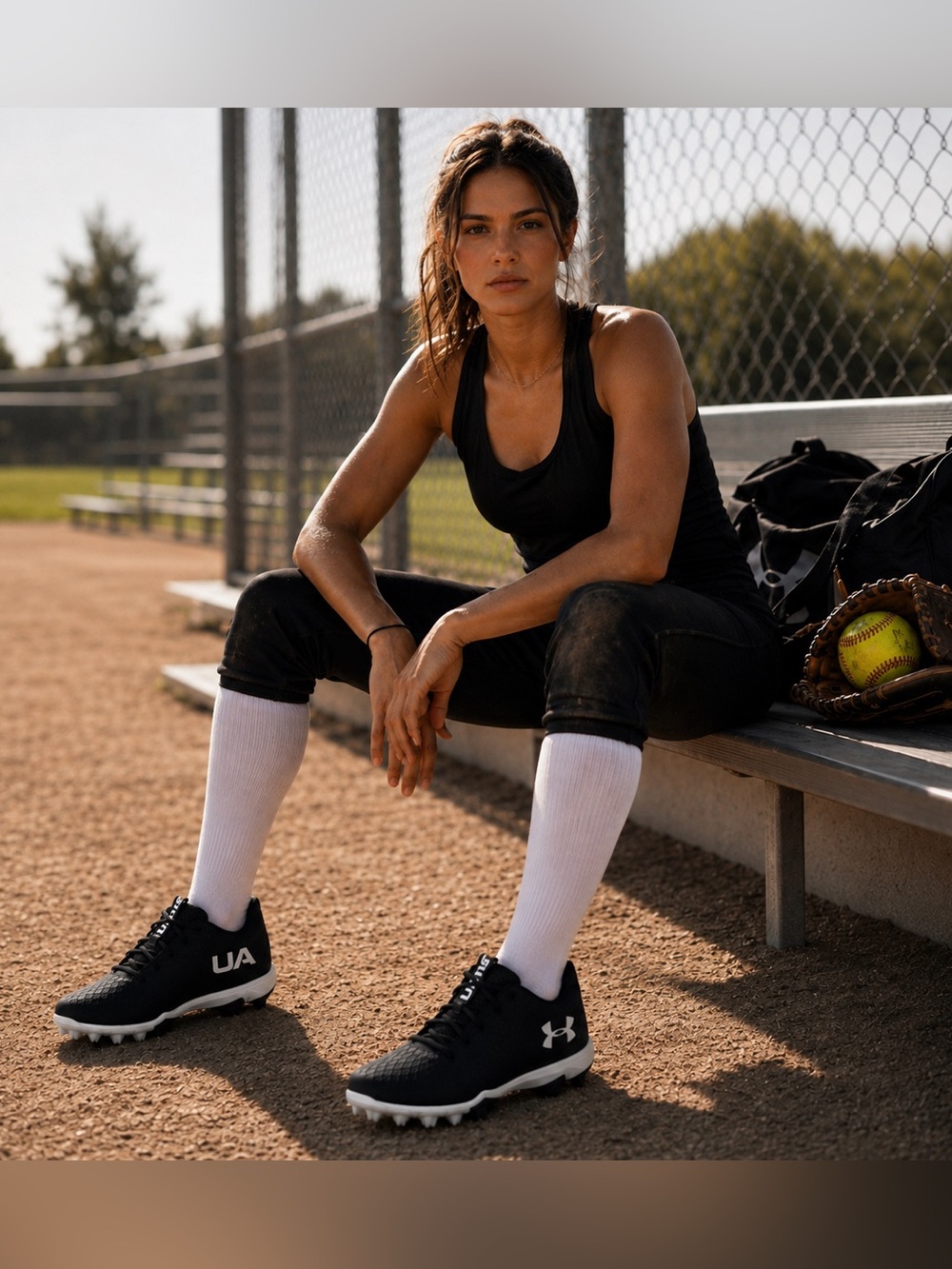 Under Armour Glyde 2.0 RM Softball Cleats Womens 10 Black Fastpitch Molded Shoes